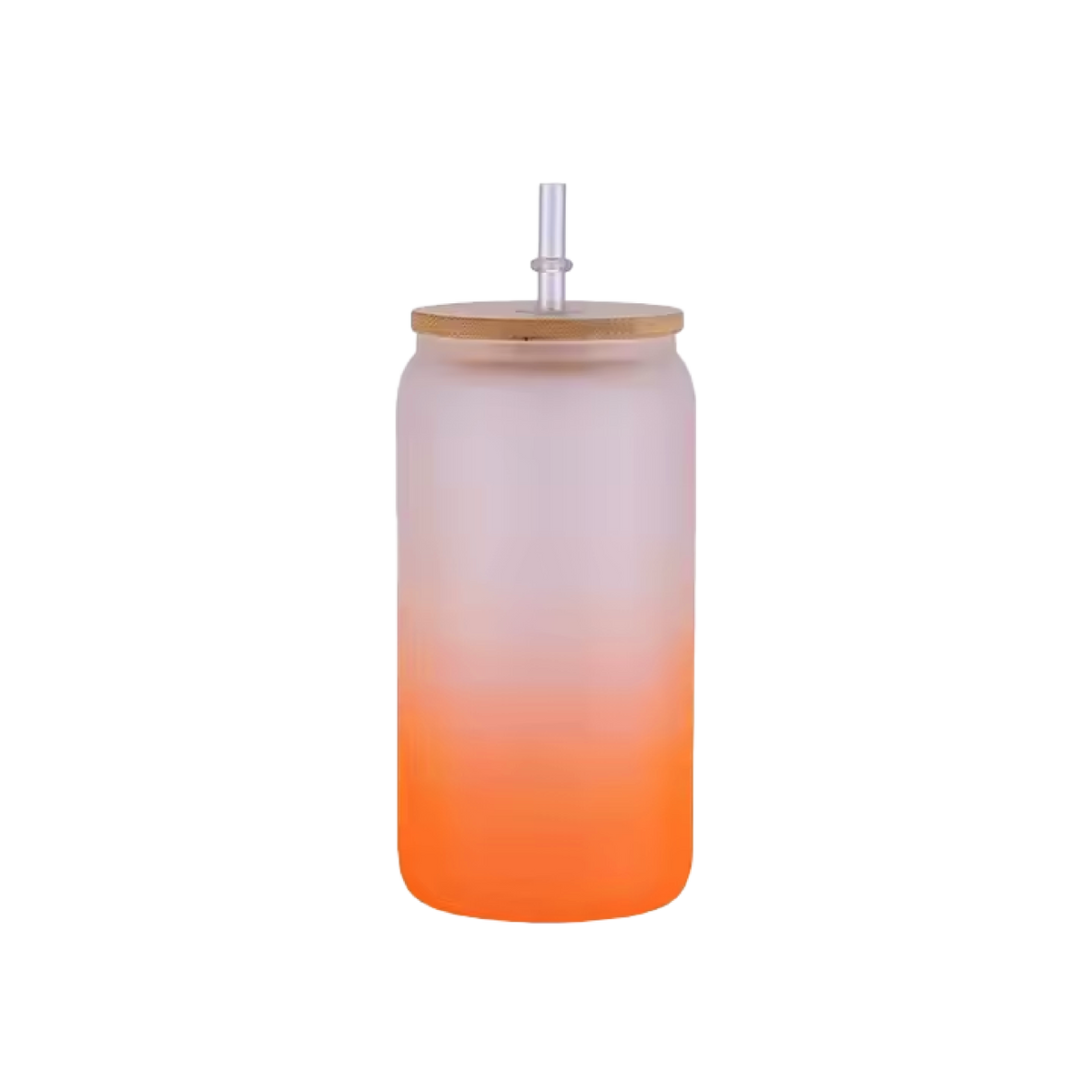 Glass Cup - Bamboo Lid - Ombre Color