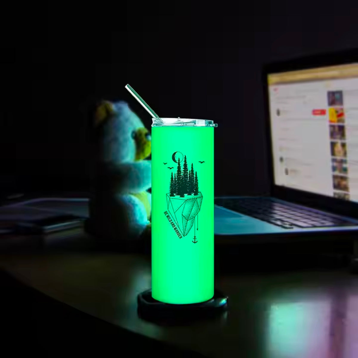 UV Color-Changing & Glow-in-the-Dark Sublimation 20oz Skinny Tumbler!