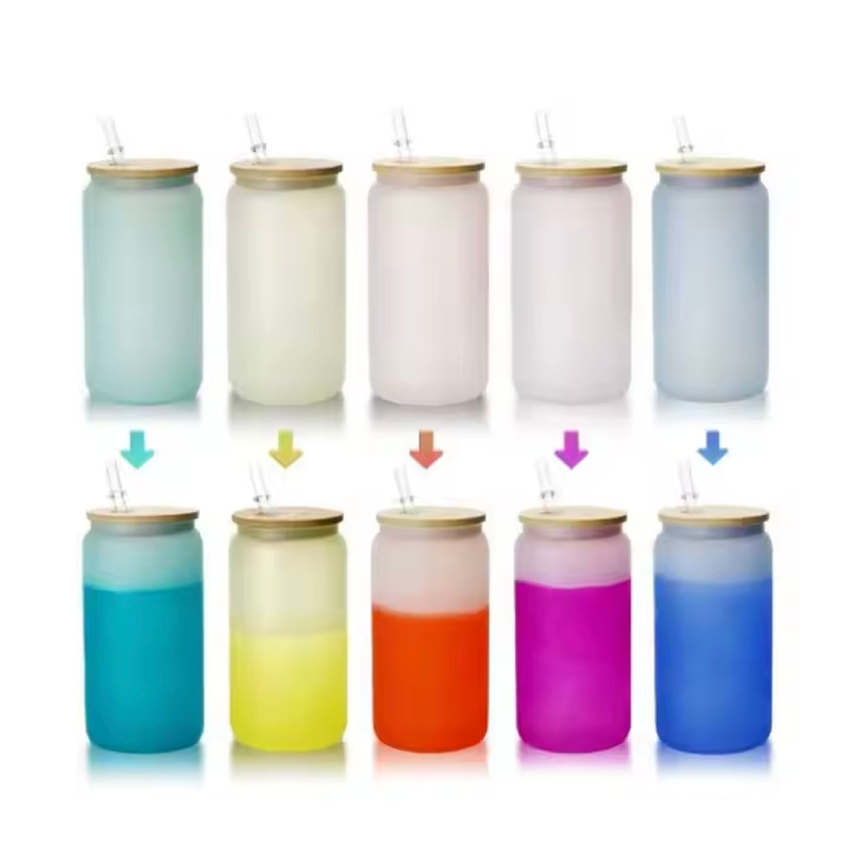 16oz Color-Changing Sublimation Glass Cups